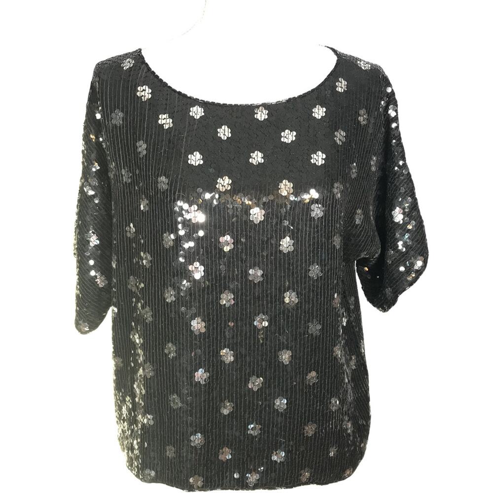 JLB Vintage Silk Sequin Top